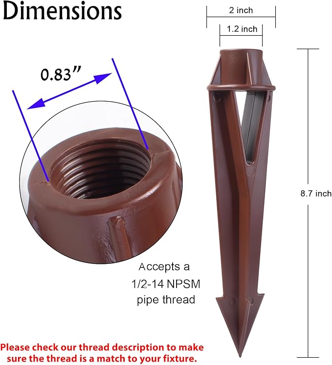 Ground Spike Stake Replacement for Low Voltage Landscape Lighting Spot Path - Image 3
