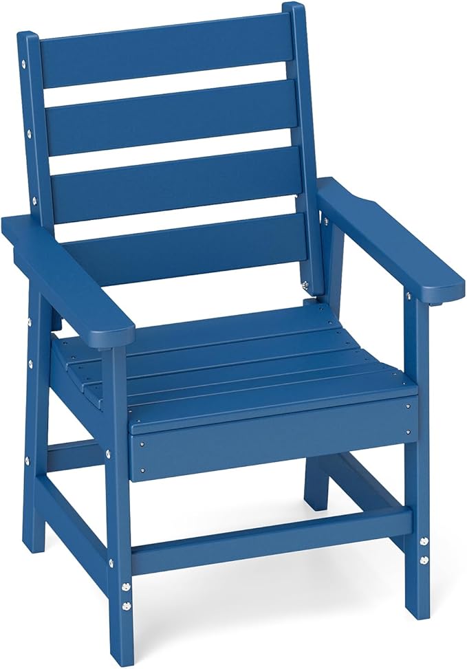GREENVINES Outdoor Dining Chair | HDPE | Patio Chairs | All-Weather | Blue by GreenVines