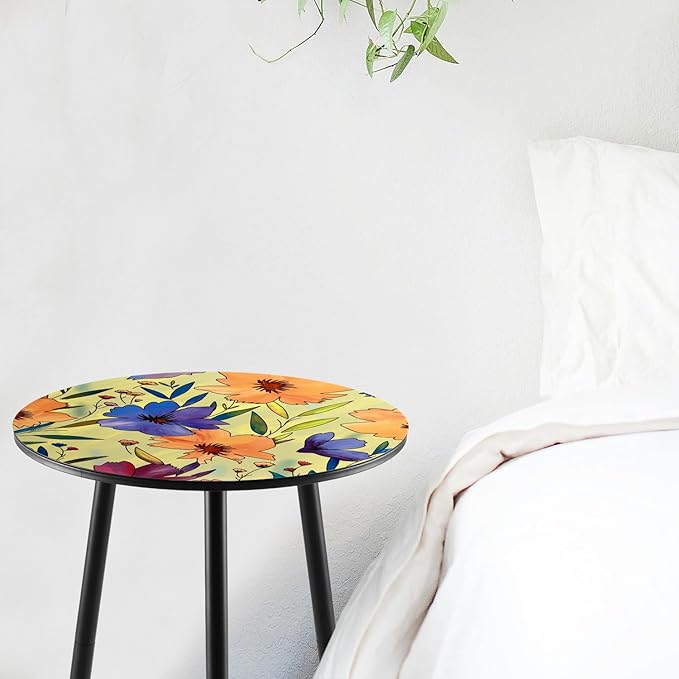 Party Zealot 2 Packs Metal Floral Round Side Table 13.2" Small Outdoor Patio - Image 7