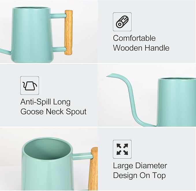 Watering Can Indoor Plants, 35 oz/1000 ml Metal Stainless Steel Watering Can Pot - Image 6