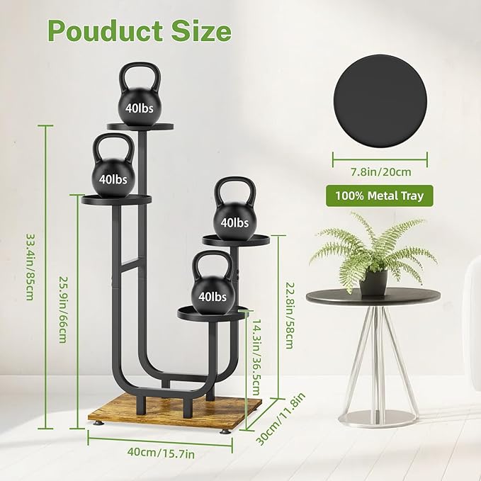 iDavosic.ly 4 Tier Plant Stand Indoor, Corner Tiered Multiple Flower Holder - Image 3