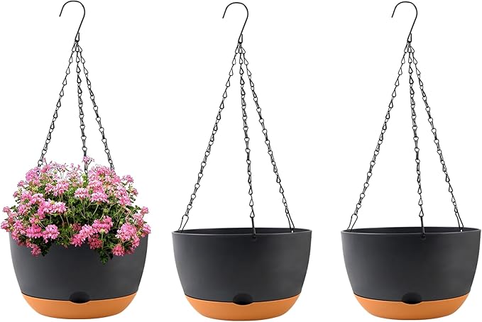 10 inch Plant Pot Hanging Planters Self Watering Pots by KPUVX