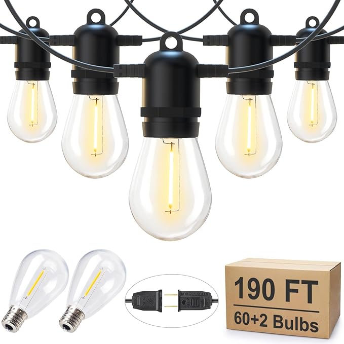 Brightown Outdoor String Lights 190FT by Brightown