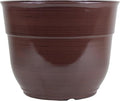 Garden Elements Indoor/Outdoor Glazed Brushed Happy Plastic Planter, Dark Brown by GardenElements