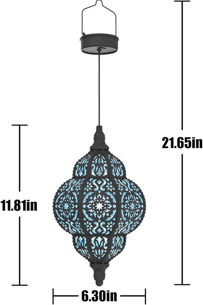 Hanging Solar Lights Outdoor Garden Decor Solar Lantern Waterproof Plastic - Image 7