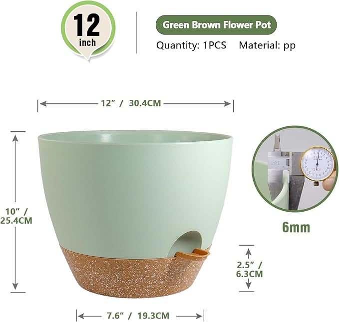 12 inch Large Self Watering Pots, Plant Pots - Image 2