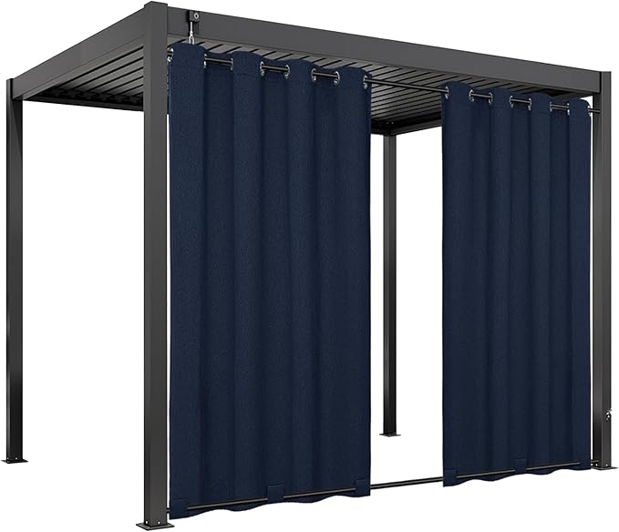 Easy-Going Linen Look Outdoor Curtains Waterproof Windproof Porch Curtains by Easy-Going