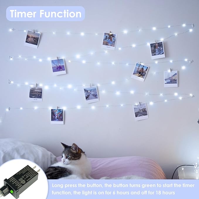 33Ft 100LED Fairy Lights Plug in, Waterproof String Lights Outdoor & Indoor 8 - Image 5