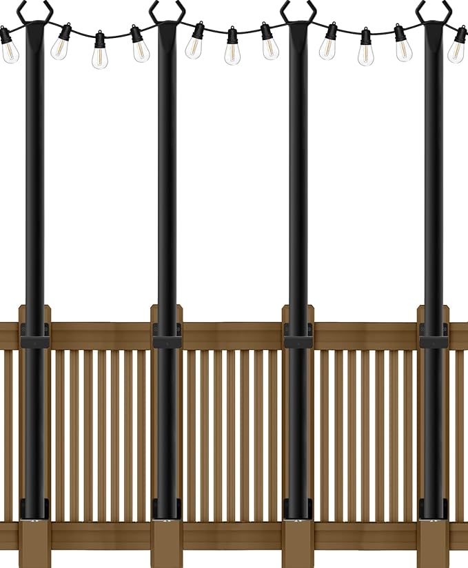AILBTON 4 Pack 5Ft String Light Poles, Light Poles by AILBTON