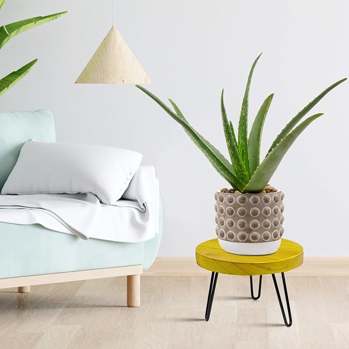Plant Stand Indoor Outdoor Wood Mid Century Plant Stand - Image 5
