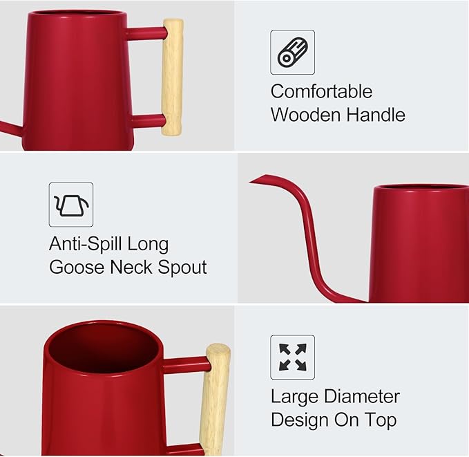 Watering Can Indoor Plants, 35 oz/1000 ml Metal Stainless Steel Watering Can Pot - Image 4