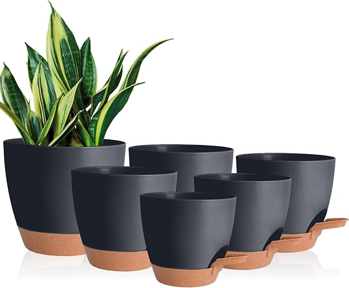 Planters for Indoor Plants, 8/7/6.5/6/5.5/5 Inch Self Watering Plant Planters by Vanslogreen