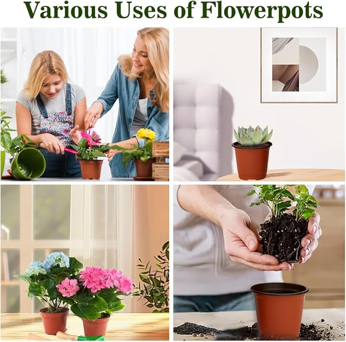 Nursery Pots 100 PCS 4 Inch Plant Pots - Image 6