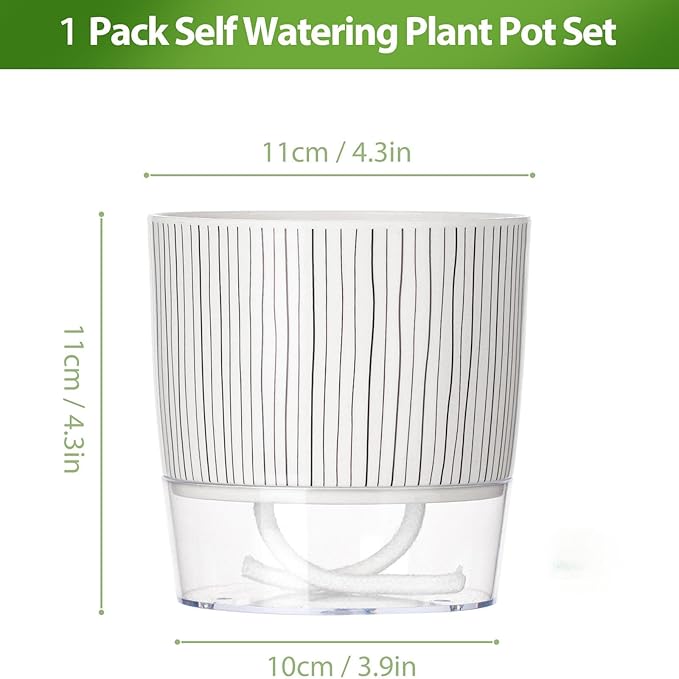 Self Watering Pots for Indoor Plants, 4 and 5.3 Inch - Image 2