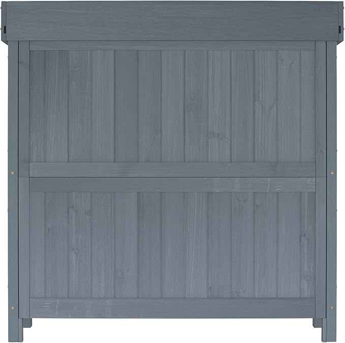Outdoor Garden Patio Wooden Storage Cabinet Furniture Waterproof Tool Shed - Image 9