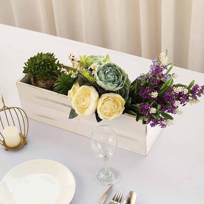 Efavormart 18"x6" Whitewash Wood Planter Box - Image 2