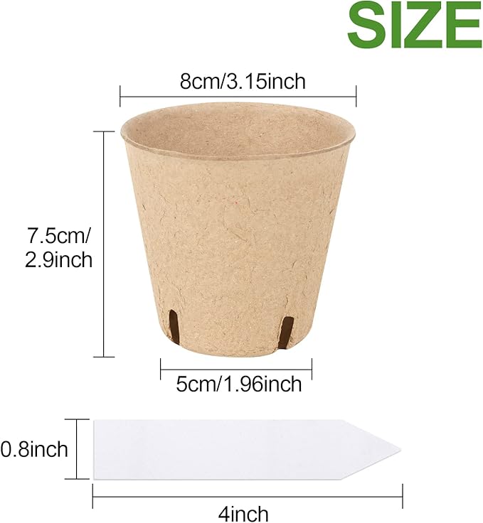 50PCS Peat Pots, 3.15Inch Seed Starting Pots - Image 3