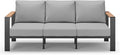 Aluminum Outdoor Patio Furniture 3 Seats, All-Weather Outdoor Patio Sofa by ComfCove