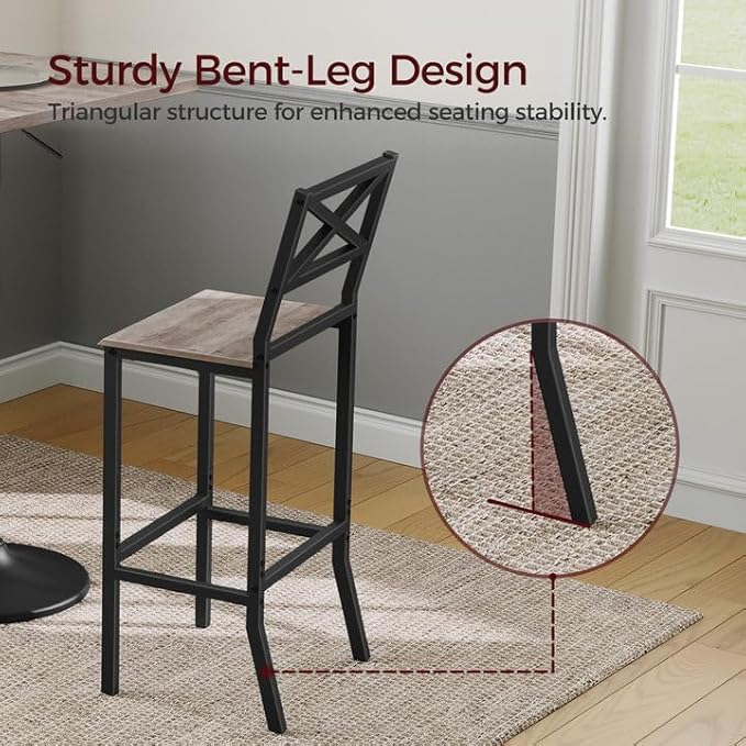 Bar Stools, Kitchen Breakfast Bar Chairs, Easy Assembly, - Image 4