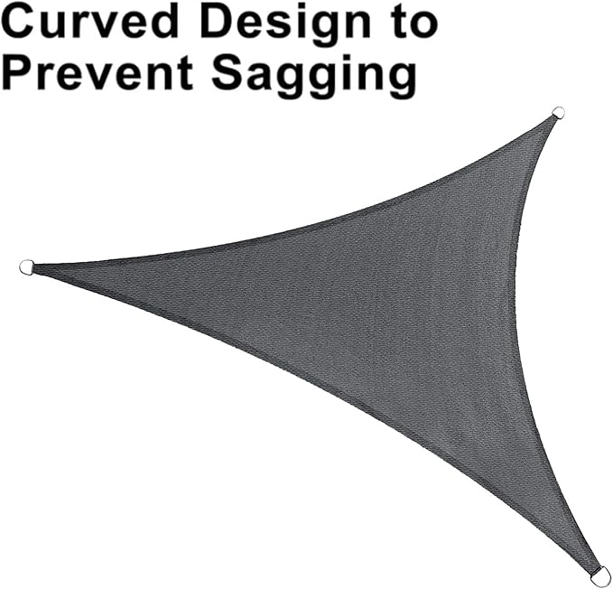 LOVE STORY Custom Size 8'x10'x12.8' Dark Grey Sun Shade Sail Right Triangle - Image 6