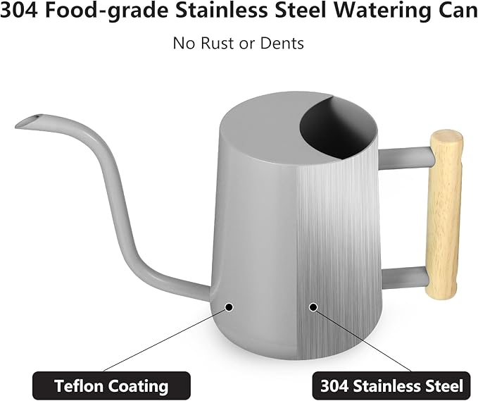 Watering Can Indoor Plants, 35oz Small Indoor Stainless Steel Metal Watering - Image 5
