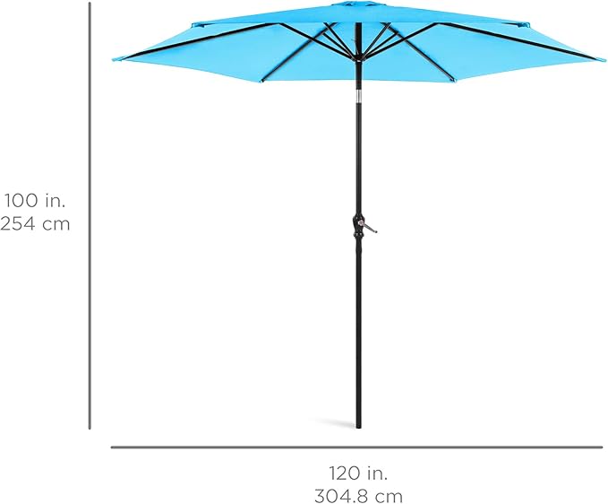 Best Choice Products 10ft Outdoor Table Compatible Steel Polyester Market Patio - Image 7