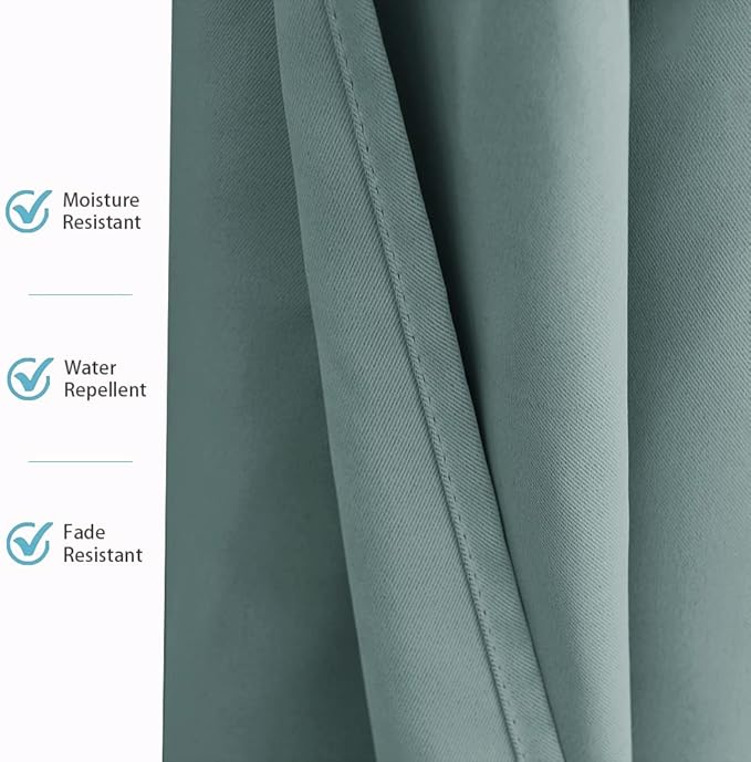 RYB HOME Outdoor Curtains for Patio, Waterproof Blackout UV Protection Outside - Image 7
