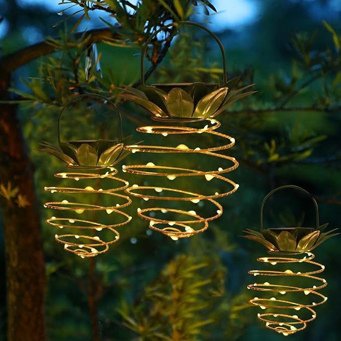 2 Pack Outdoor Solar Hanging Lantern Lights - Image 6
