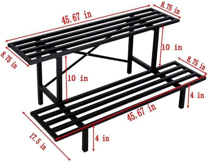 Zhongma 2 Tier Sturdy Metal Plant Stand Heavy Duty Plant Holder - Image 4
