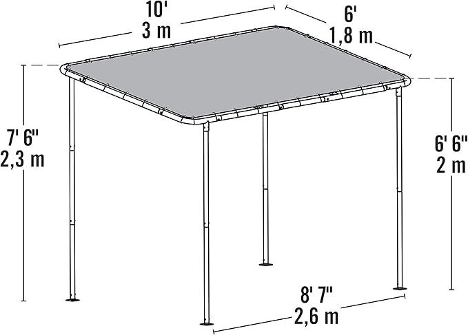ShelterLogic 10' x 6' Solano Gazebo Canopy Charcoal Carbon Steel Frame and - Image 9