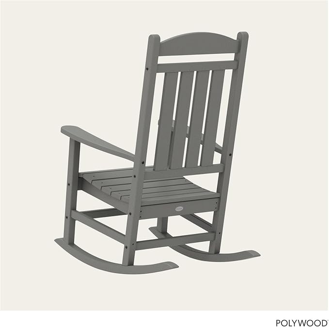 POLYWOOD Presidential Rocking Chair in Slate Grey - Image 4