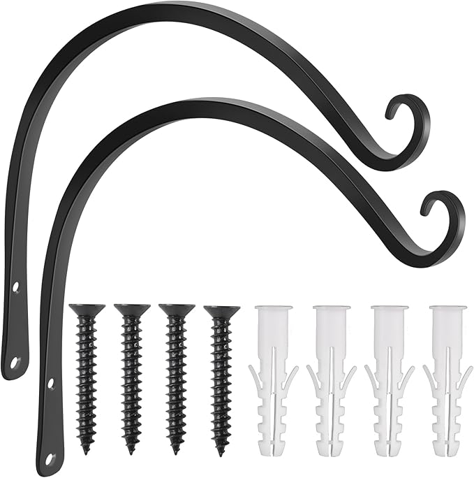Gtongoko 2 Pack 14 Inch Plant Hangers Outdoor Metal, Plant Hooks by Gtongoko