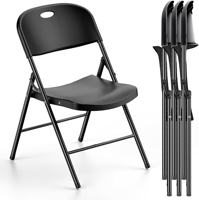 Nazhura 350 Weight Limit Heavy Duty Plastic Folding Chair by NazhuraGoodCompanionAtHome