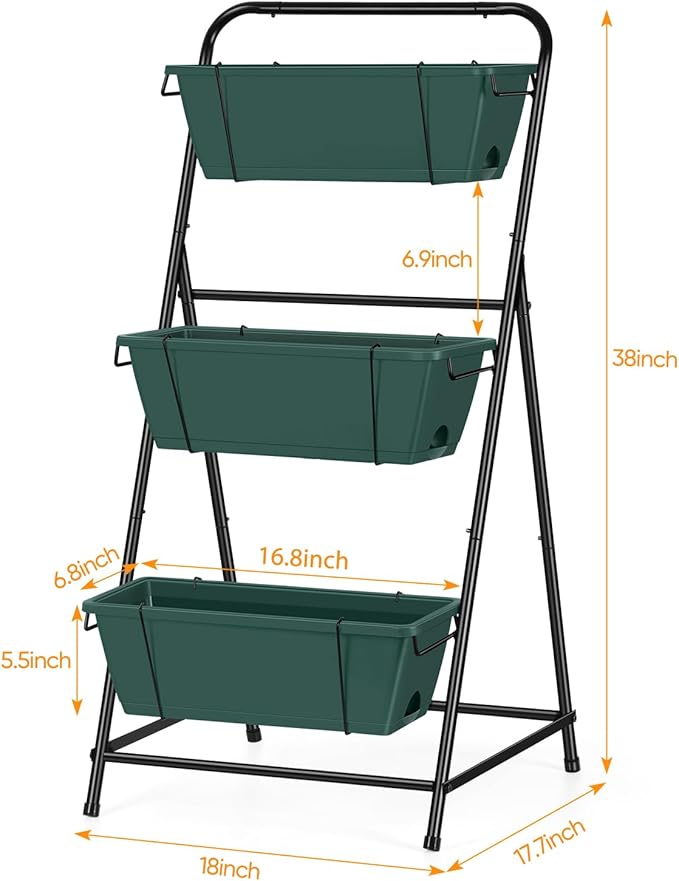 Vertical Raised Garden Bed 3 Tier Garden Planter Standing Planter Box Herb - Image 2