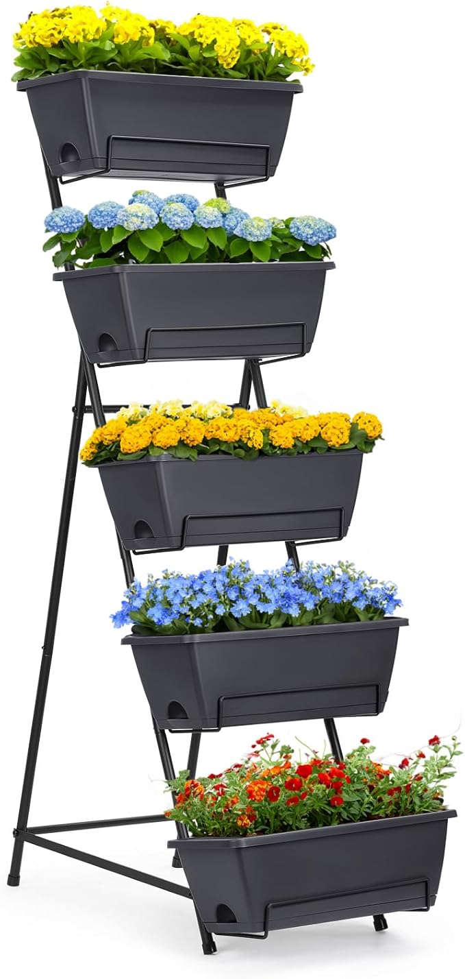 5 Tier Vertical Garden Planter Grey Herb Garden Planter by YBING