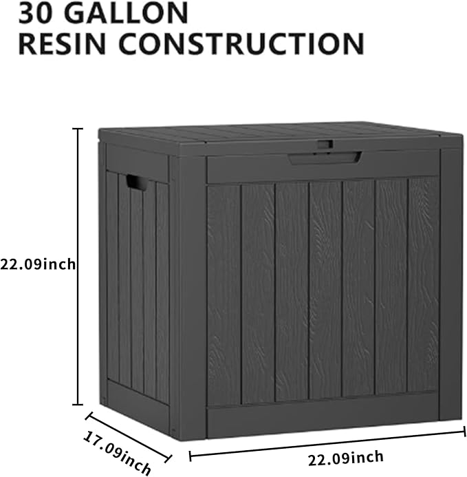 30 Gallon Outdoor Storage Box, Large Resin Deck Box - Image 2