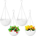 Bvrbaory 4 Pack 8 inch White Hanging Planters, Self-Watering Indoor Outdoor by Bvrbaory