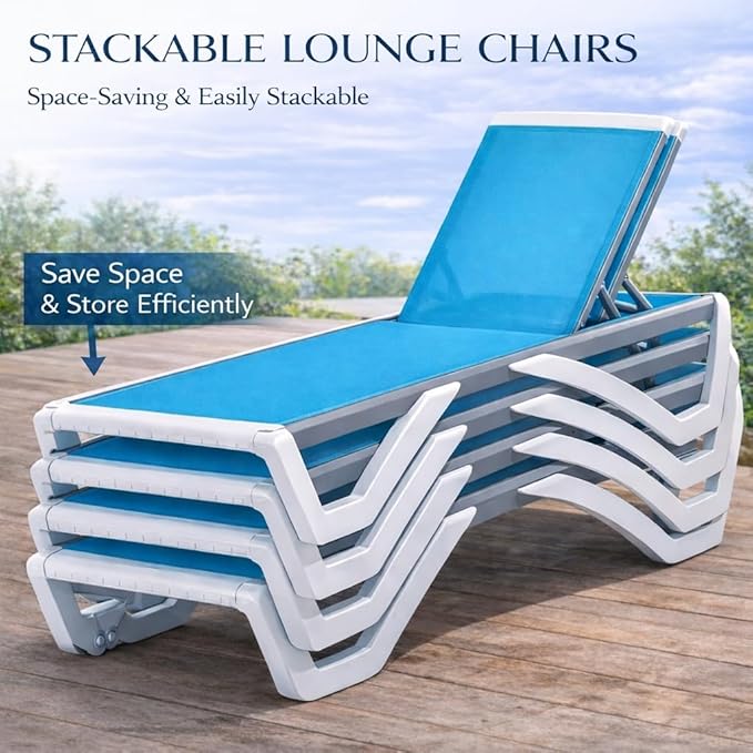 Kozyard Outdoor Chaise Lounge Chair, Full Flat Adjustable Patio Lounger - Image 5