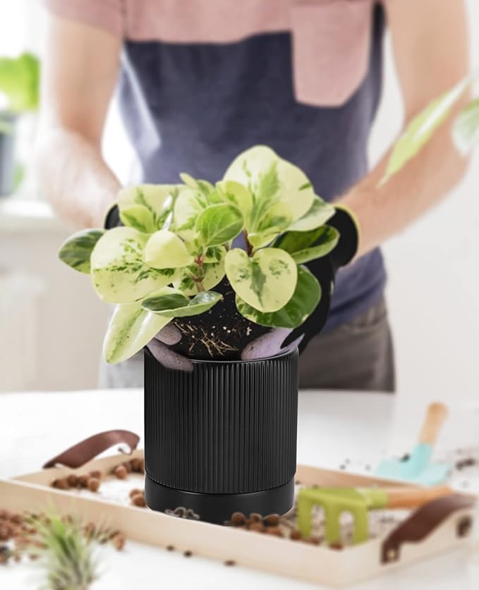 LaDoVita 3 Pack Ceramic Plant Pots 6/5/4 inch, Flowerpot - Image 8