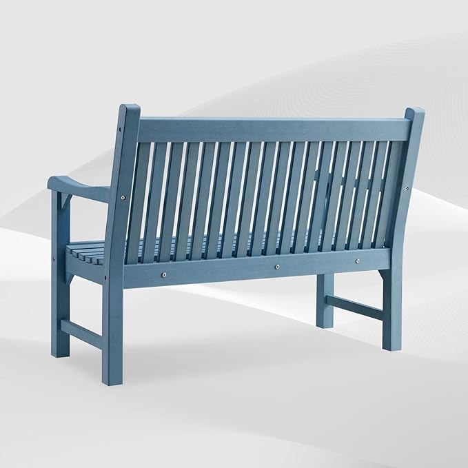 Psilvam Garden Bench, 2-Person Poly Lumber Patio Bench, All-Weather Outdoor - Image 4