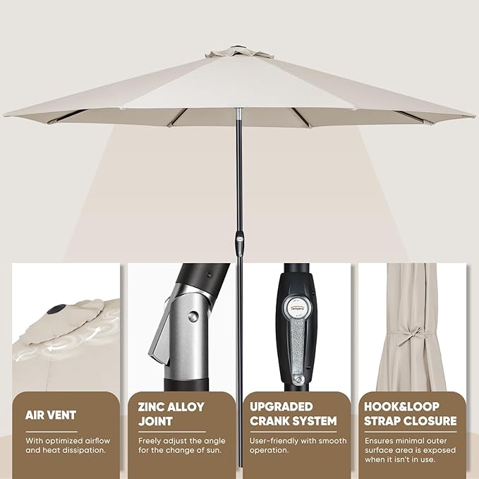 Tempera Patio Market Outdoor Table Umbrella - Image 4