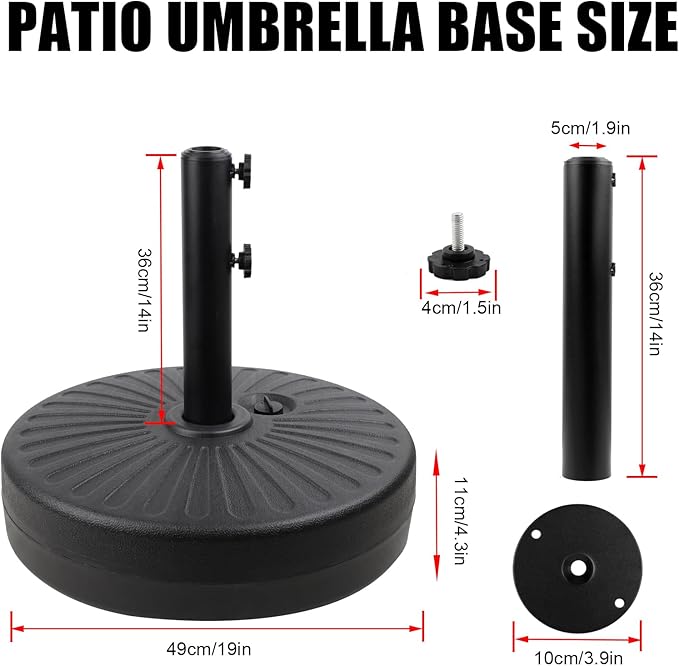 50LBS Round Umbrella Base Water Filled - Image 4