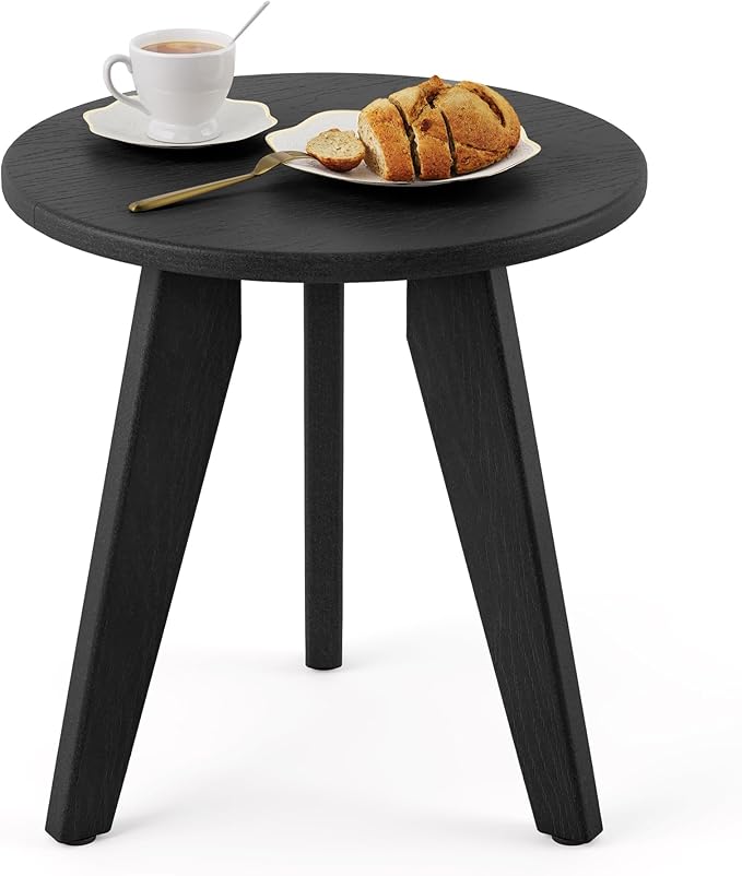 HDPS Outdoor Side Table, Small Round Side Table Weather-Resistant, Outdoor Side by HOMENJOY