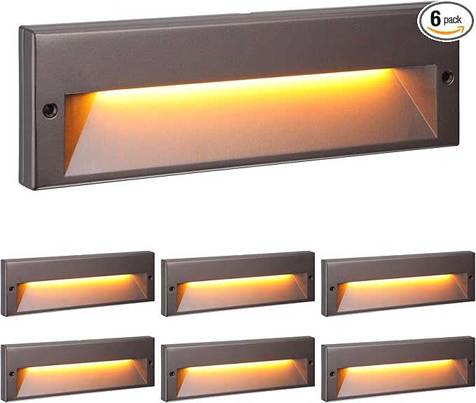 LEONLITE 10.6 Inch 5CCT LED Low Voltage Step Lights, 12–24V AC/DC 6W Surface by LEONLITE