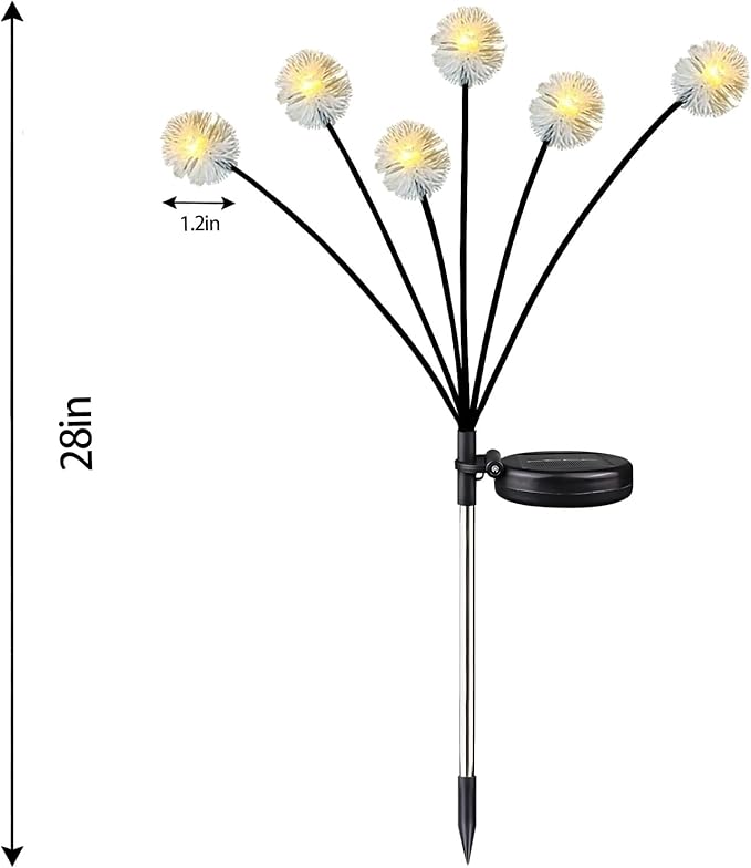 4PK 32LED Solar Garden Lights Outdoor, Dandelion Solar Lights Outdoor, IP65 - Image 3