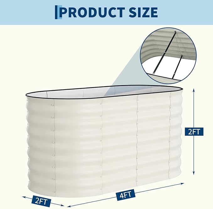 Garvee 2 Pack Galvanized Raised Garden Beds - Image 2