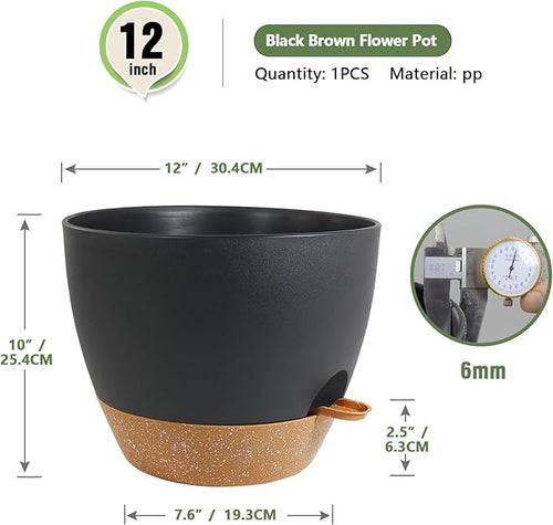 12 inch Large Self Watering Pots, Plant Pots - Image 2