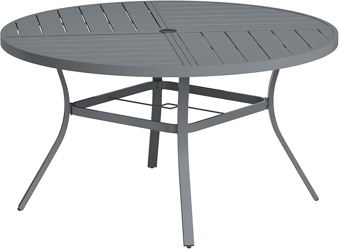 VICLLAX Round Patio Table with Adjustable Umbrella Hole by HOME