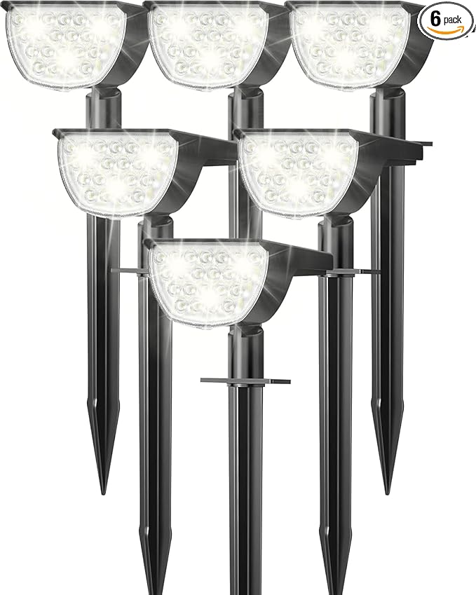 Solar Lights Outdoor Waterproof IP65, Solar Powered 76 LED 3 Lighting Modes by GKGG