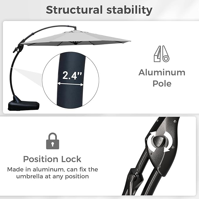Grand patio 12 FT Sunbrella Cantilever Umbrella - Image 6